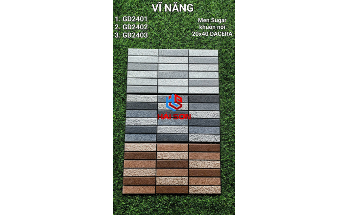 VNGD2403_Gạch Trang Trí Men Sugar - Khuôn Nổi 20*40cm Màu Nâu