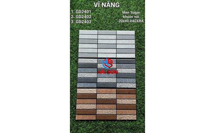 VNGD2401_Gạch Trang Trí Men Sugar - Khuôn Nổi 20*40cm Màu Trắng
